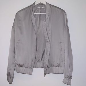 Mango silver bomber jacket